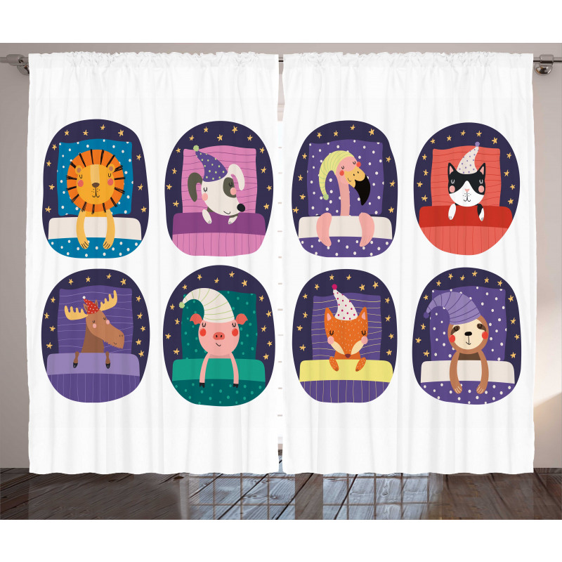 Pattern Sleeping Animal Curtain