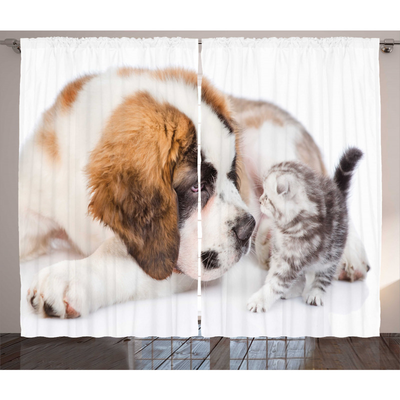 Sniffing Animals Photo Curtain