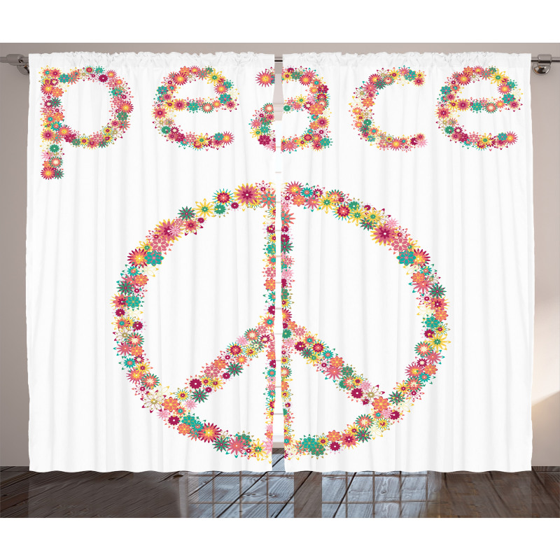 Peace Sign with Flower Curtain