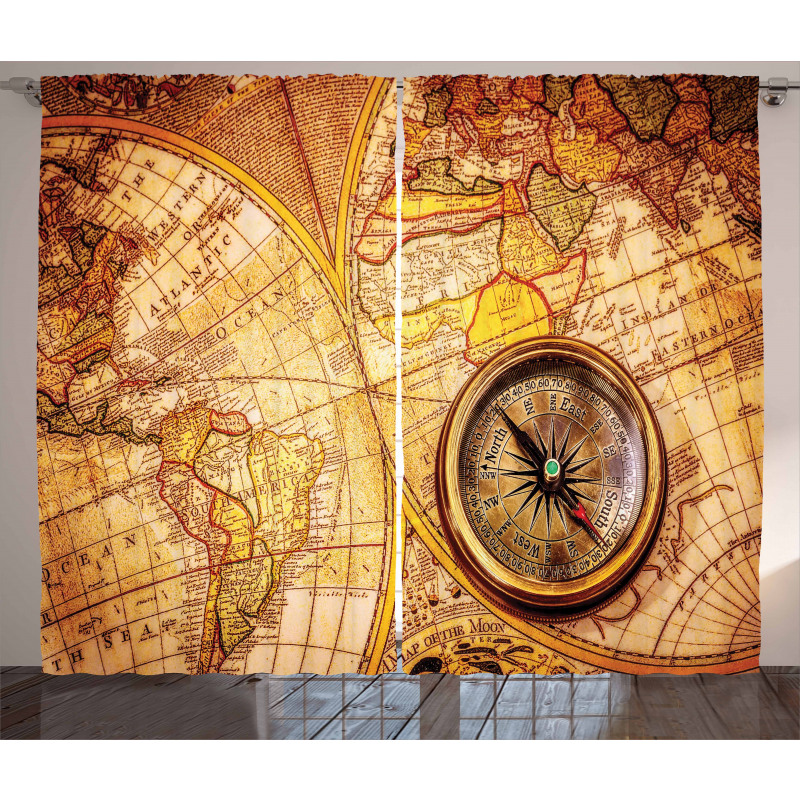 Old World Map Curtain