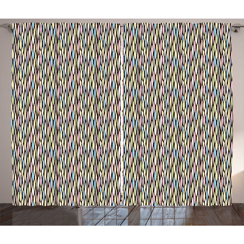 Creative Pastel Grid Art Curtain