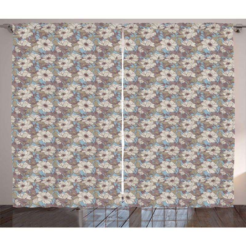 Bloom in Nostalgic Colors Curtain