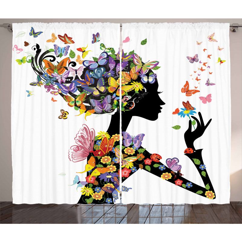 Flowers with Butterfly Curtain