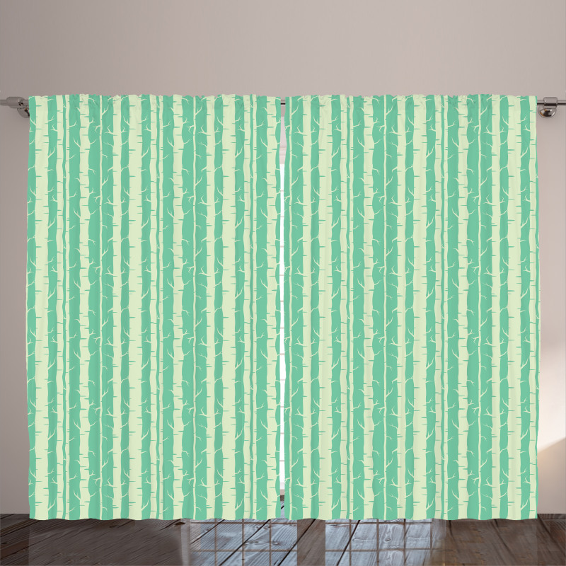 Soft Tone Tree Stems Pattern Curtain