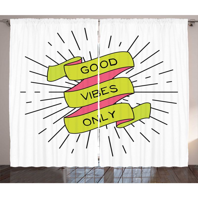 Positive Words Rays Curtain