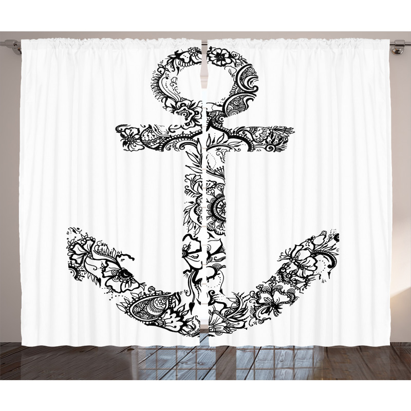 Anchor Shape Flower Curtain