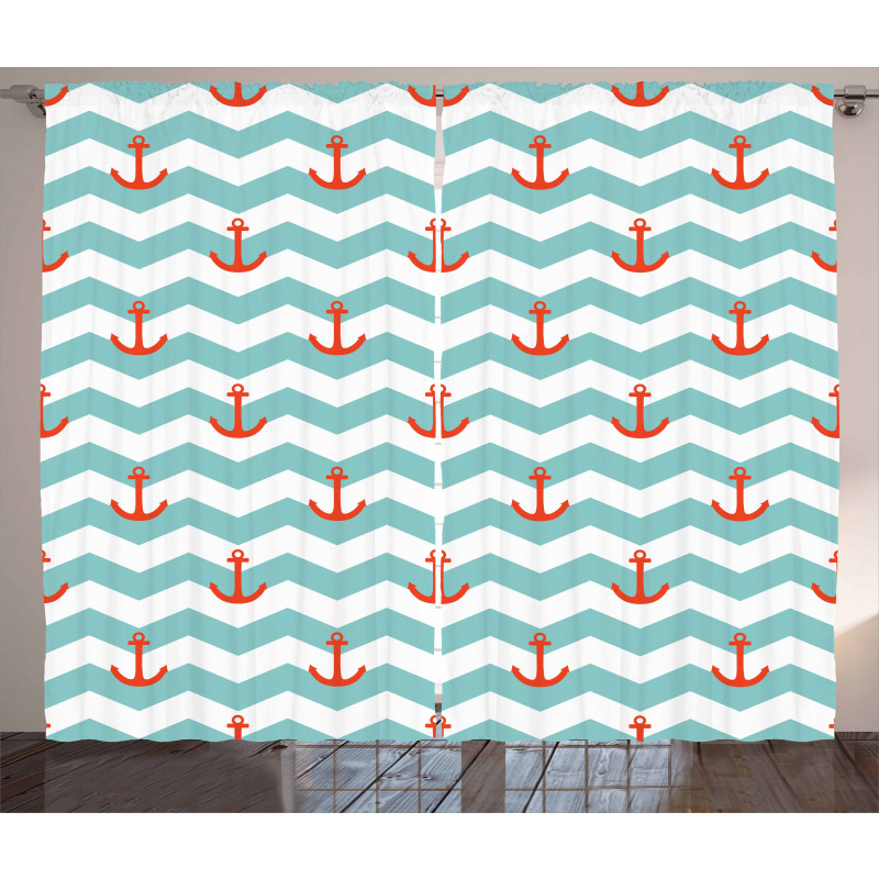 Pattern Anchor Stripe Curtain