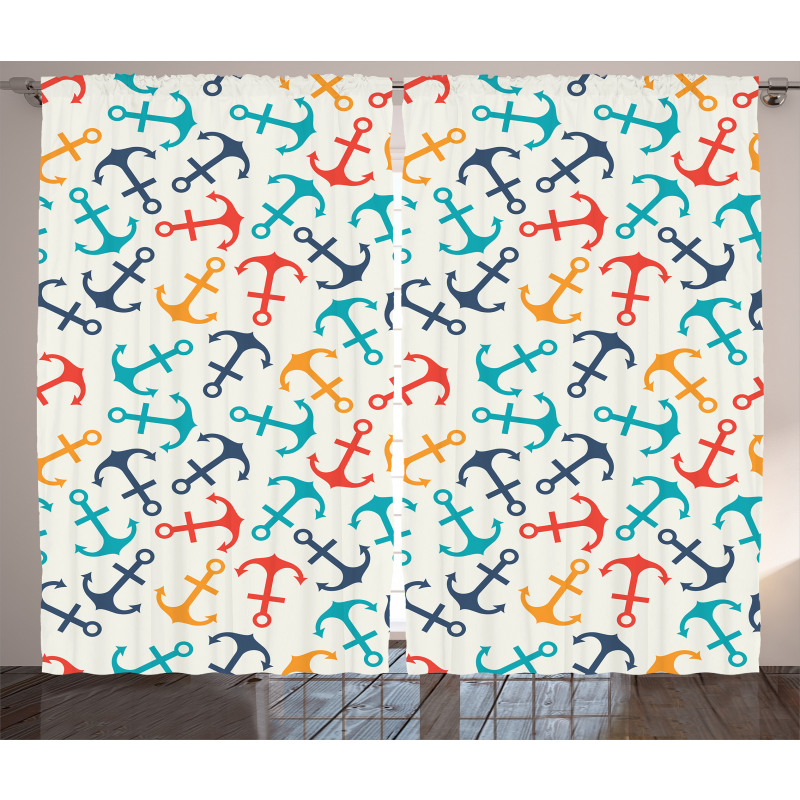 Anchor Shape in Lines Curtain