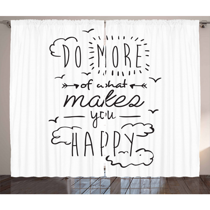 Positive Attitude Phrase Curtain