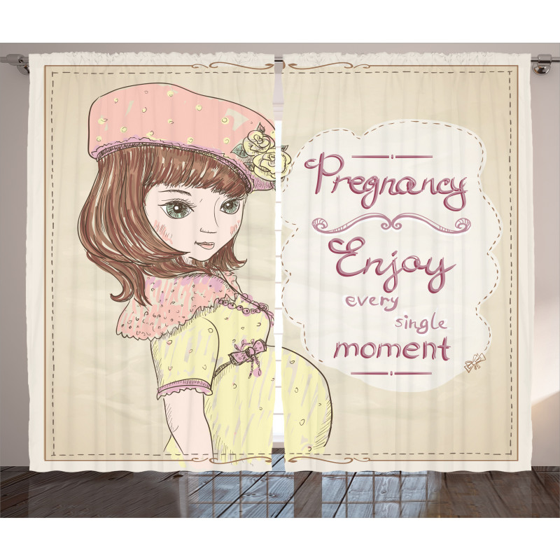 Pregnancy Themed Slogan Curtain