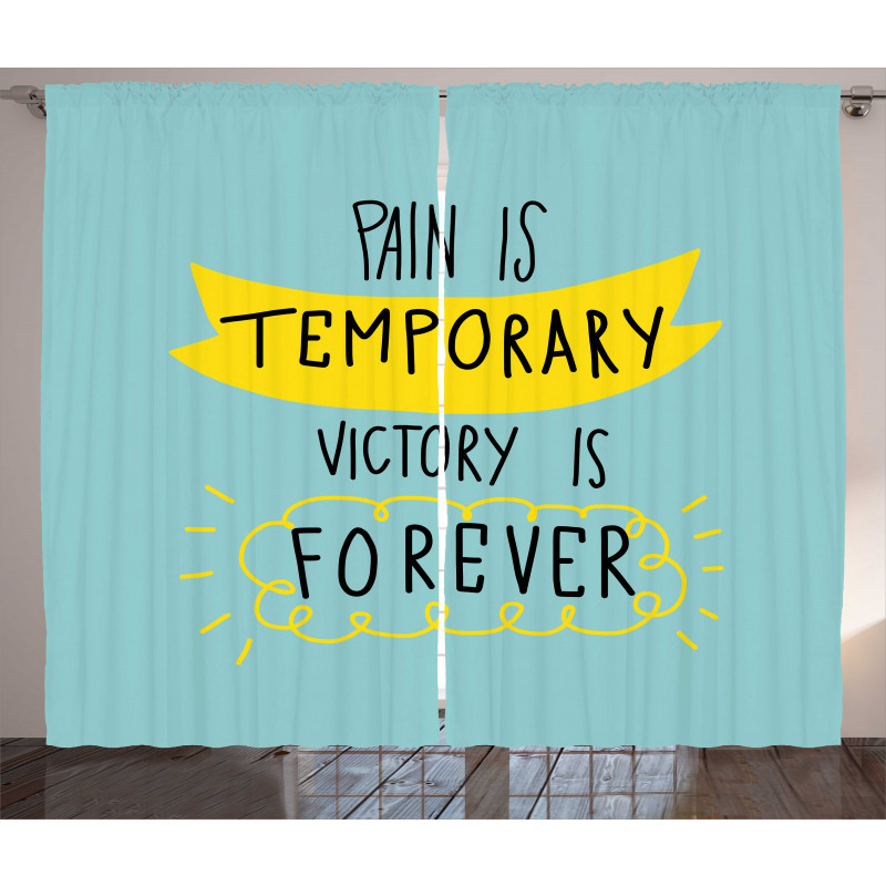 Victory is Forever Text Curtain
