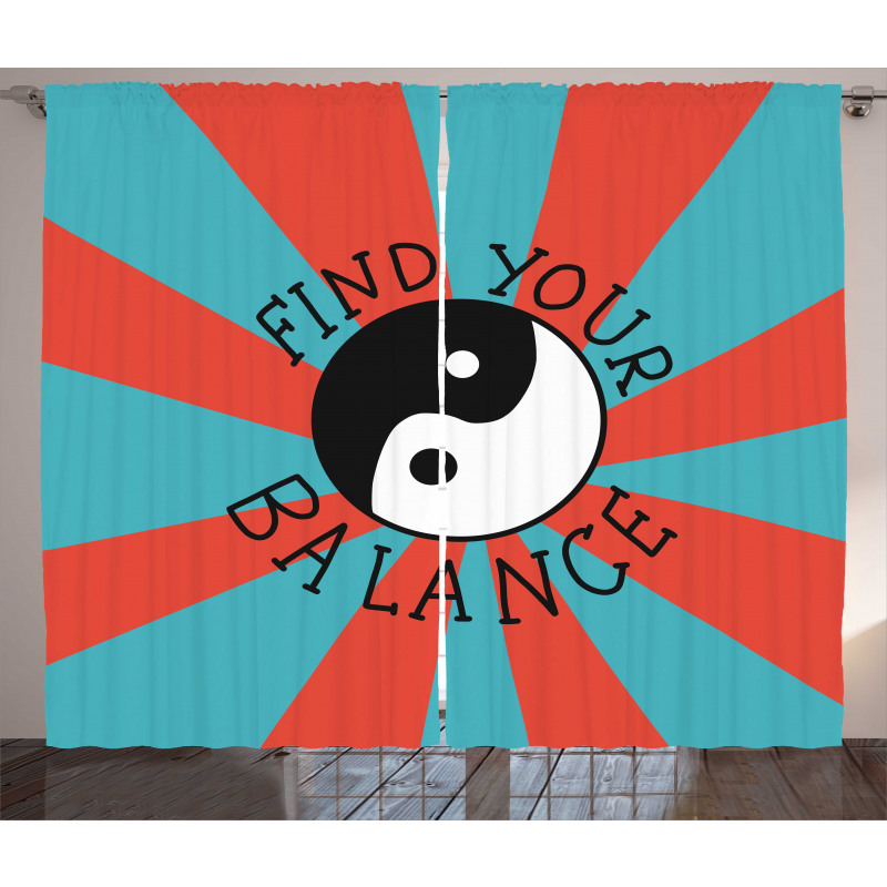 Find Your Balance Text Curtain