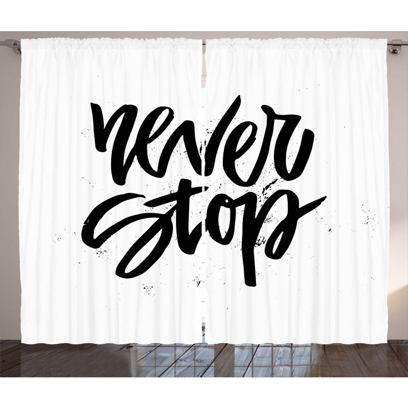 Never Stop Lettering Curtain
