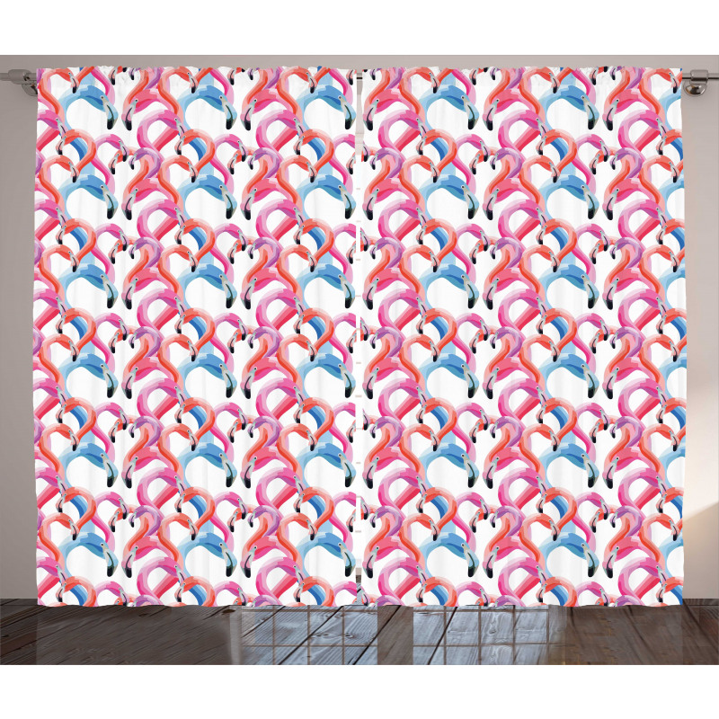 Watercolor Pastel Birds Curtain