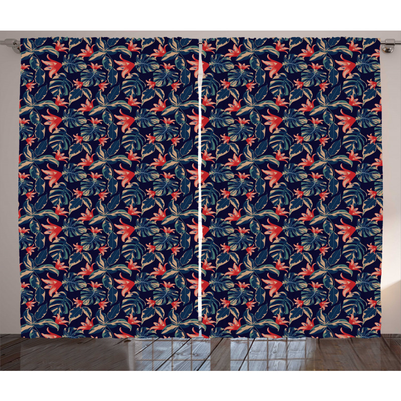 Tropical Jungle Blossoms Curtain