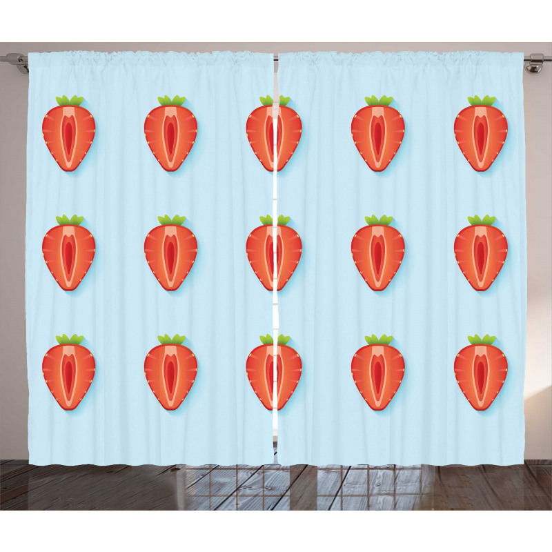 Symmetric Halved Strawberry Curtain