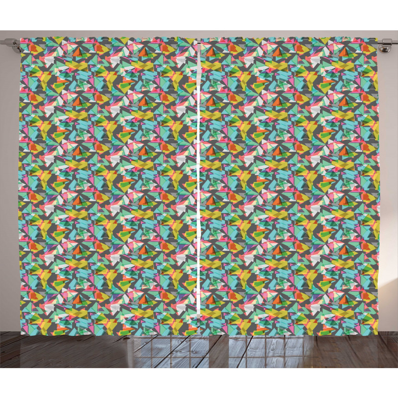 Complex Vivid Triangles Curtain