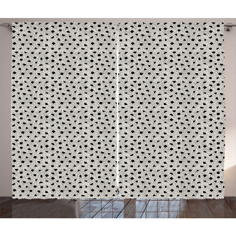 Scattered Geometric Art Curtain
