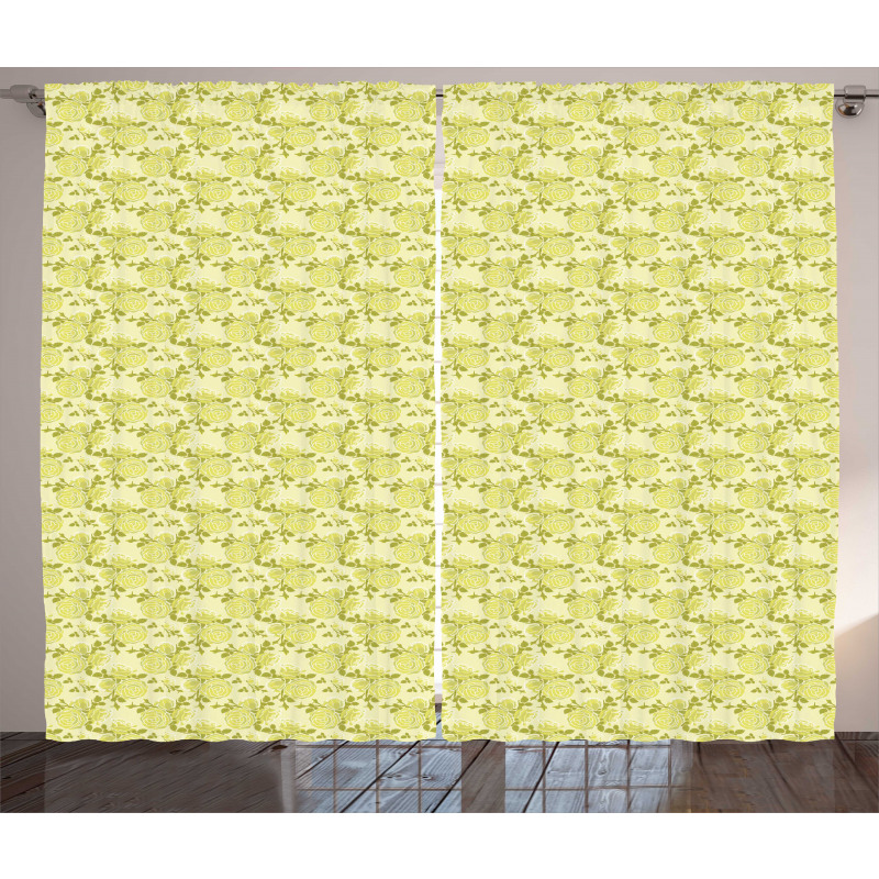 Soft Romantic Flower Bouquets Curtain