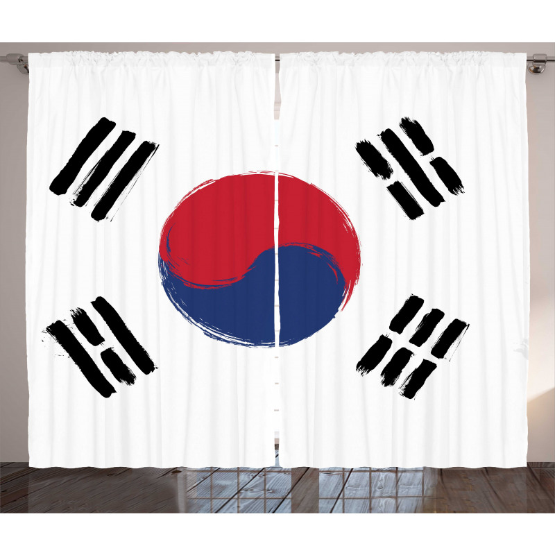 Country Grunge Painting Curtain