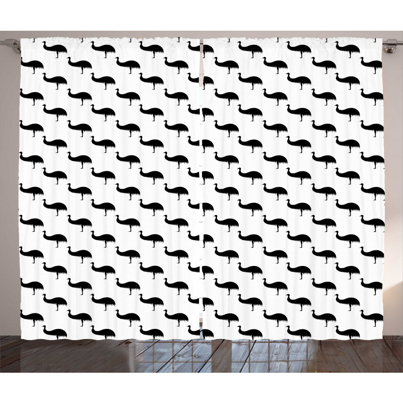 Monotone Animal Silhouettes Curtain