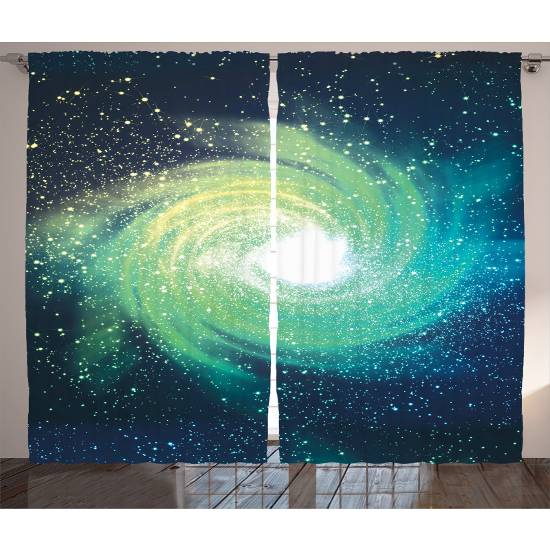 Outer Space Theme Stardust Curtain