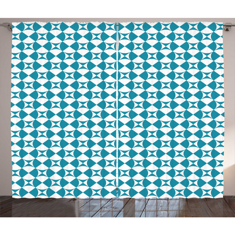 Diagonal Circles Squares Curtain