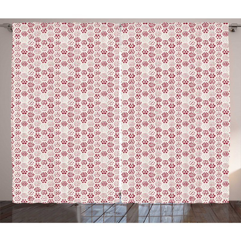 Dotted Hexagon Shapes Curtain