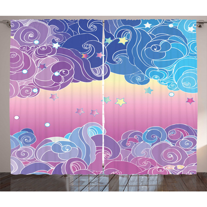 Clouds and Stars Curtain