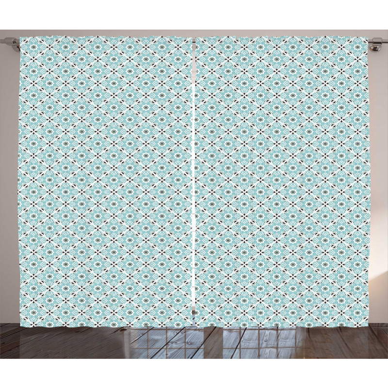 Mediterranean Damask Art Curtain