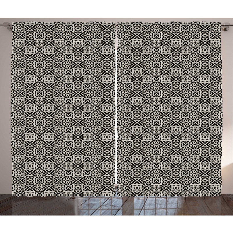 Repeating Floral Geometric Curtain
