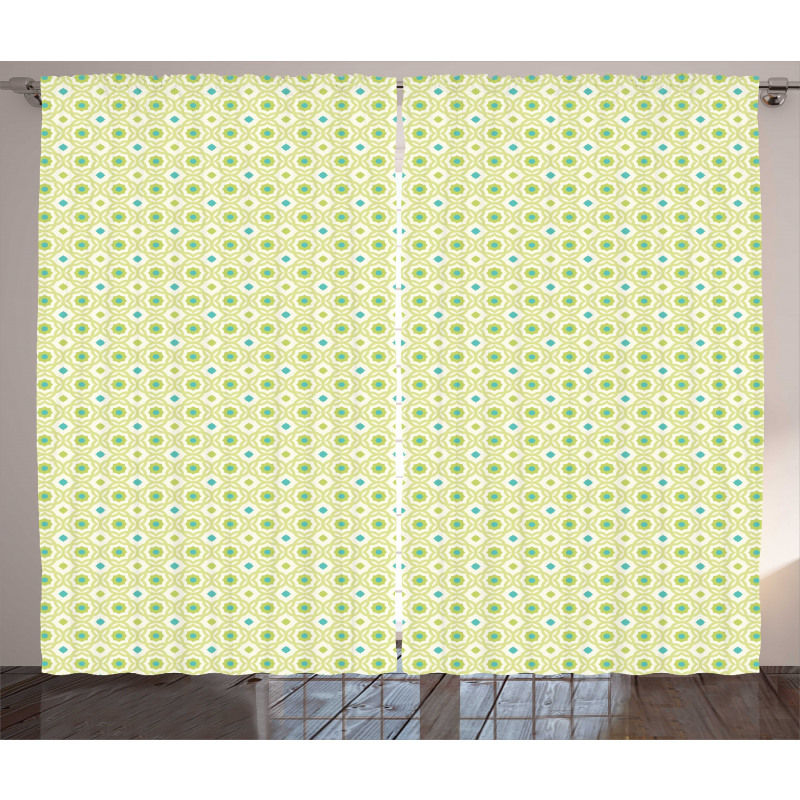 Vintage Fresh Tones Art Curtain