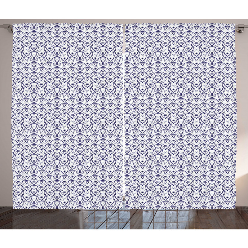 Floral Geometric Circles Curtain