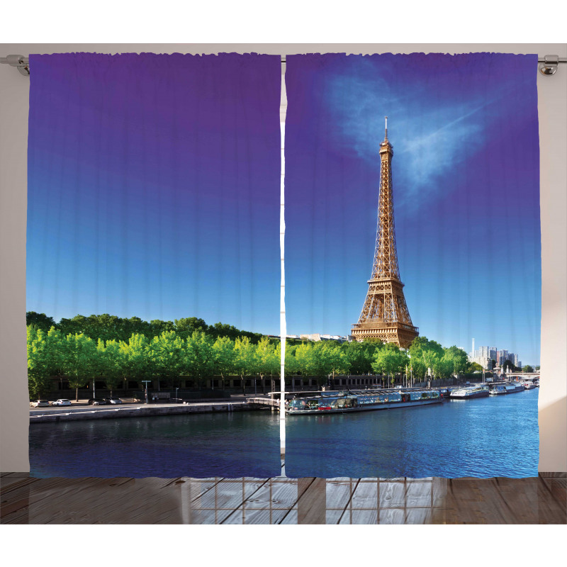 Eiffel at Sunrise Curtain