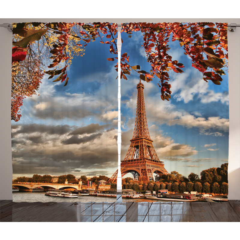 Eiffel Tower with Boat Curtain
