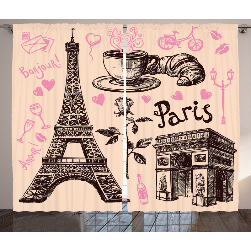 Bakery in Paris Eiffel Curtain