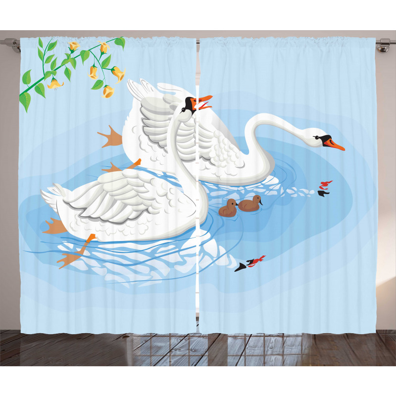 Gracious River Nature Scenery Curtain