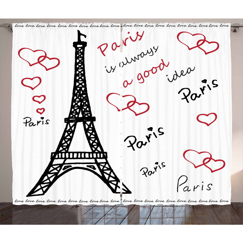 Eiffel Tower Paris Curtain