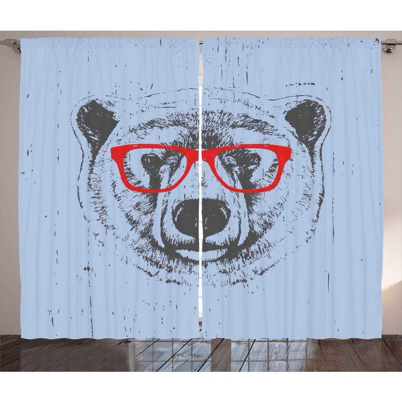 Whimsical Grunge Polar Bear Curtain