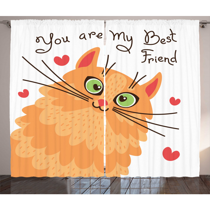 Kitten Motivation Curtain