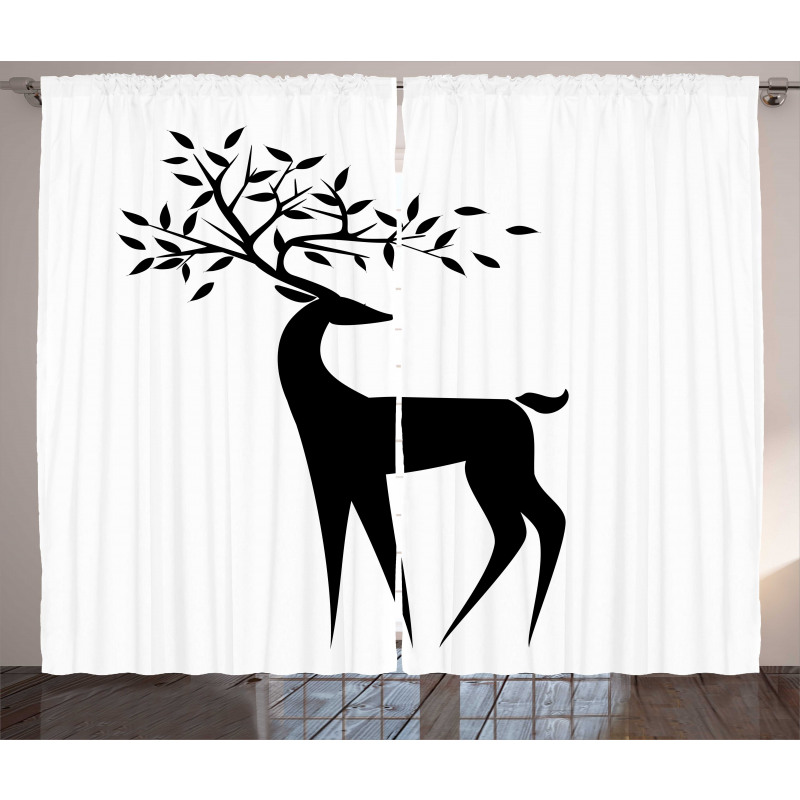 Abstract Reindeer Leaf Curtain