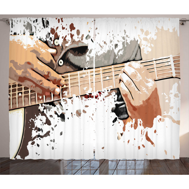 Man Playing Guitar Curtain