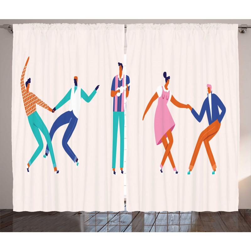 Dancing Men and Women Curtain