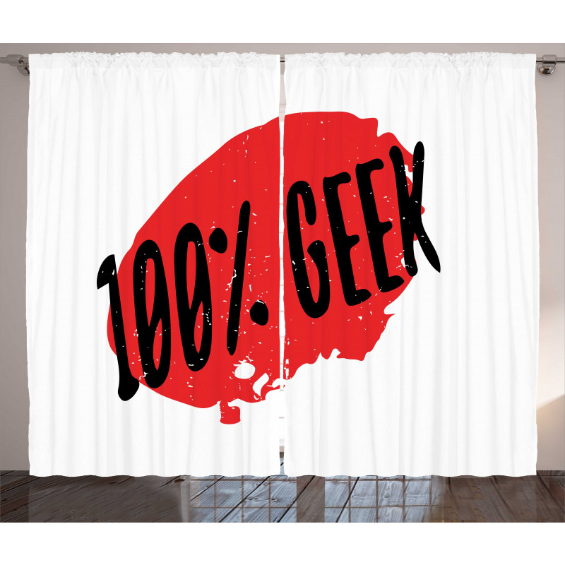 Hundred Percent Geek Wording Curtain