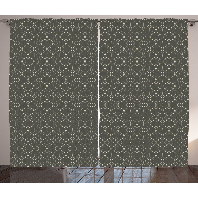 Funky Wavy Dotted Lines Curtain