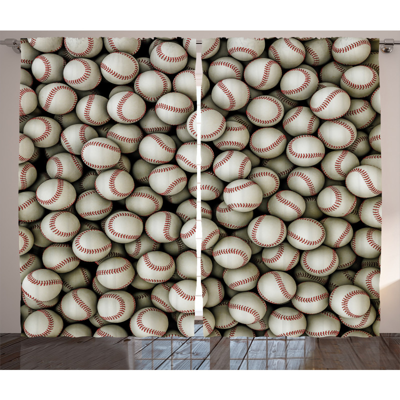 Baseball Sport Emblem Curtain