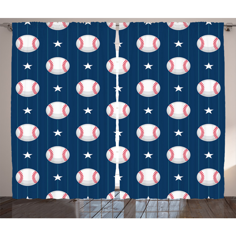 Baseball Stripes Curtain