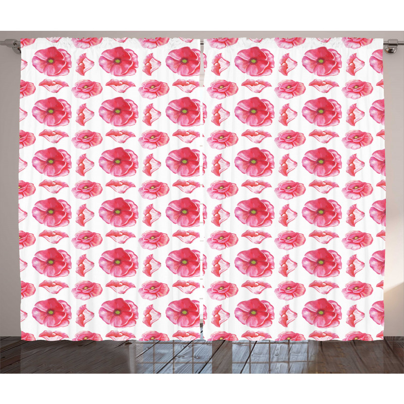 Big Anemone Petals Art Curtain