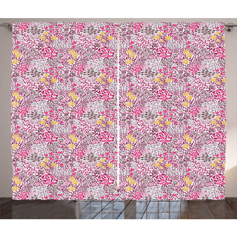 Abstract Garden Blossom Curtain