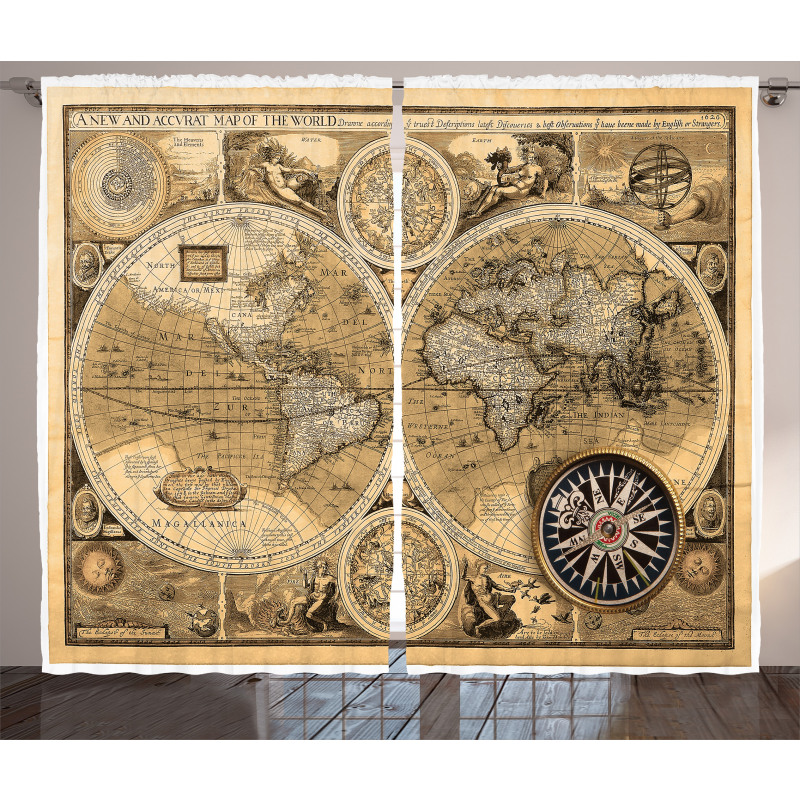 Accvrat Map of World Curtain